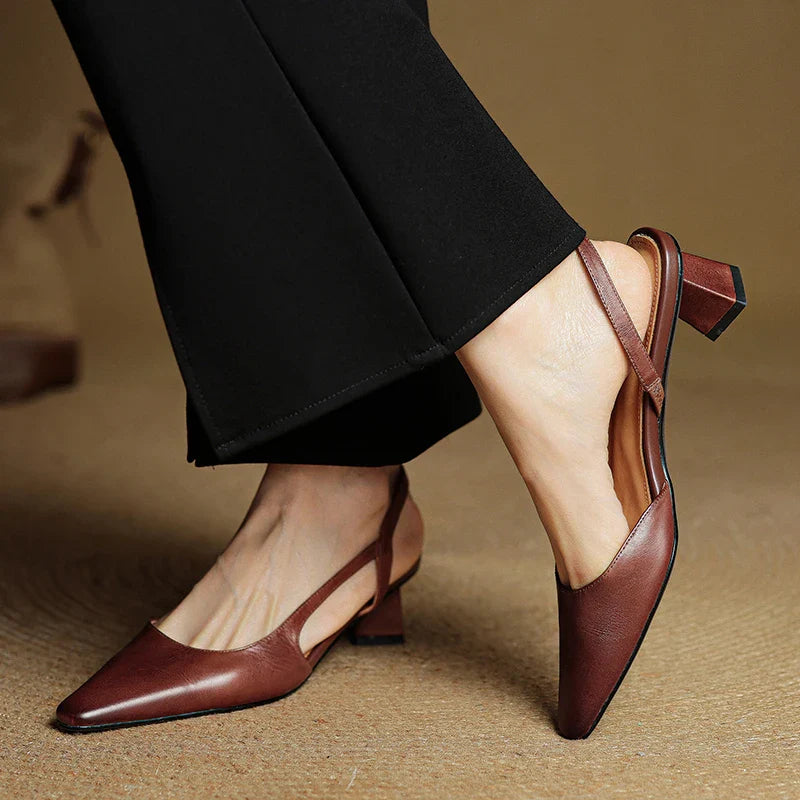 Anna-Berg | Leather Slingback Heels