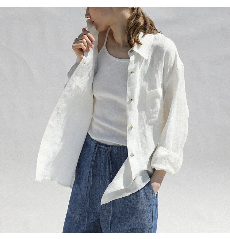 Anna-Berg | Oversized Button-Up Linen Blouse