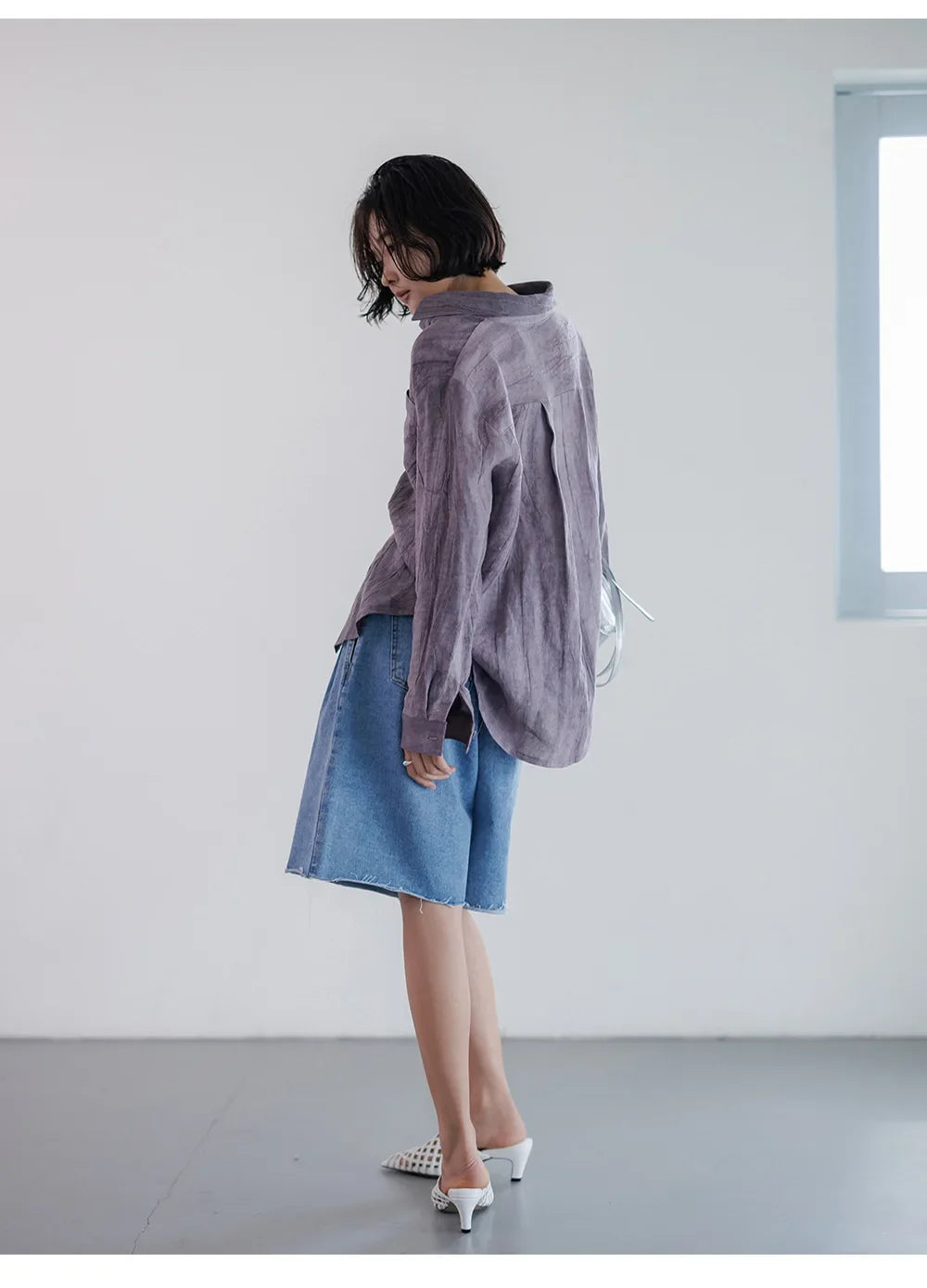 Anna-Berg | Pleated Button-Up Linen Shirt