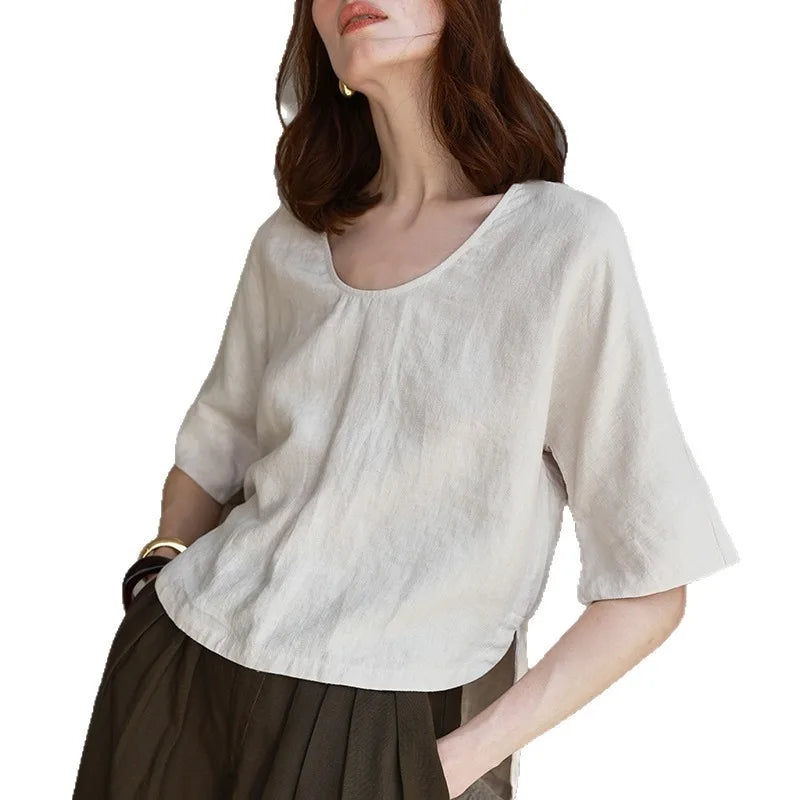 Anna-Berg | V-Neck Boxy-Fit Hemp Top