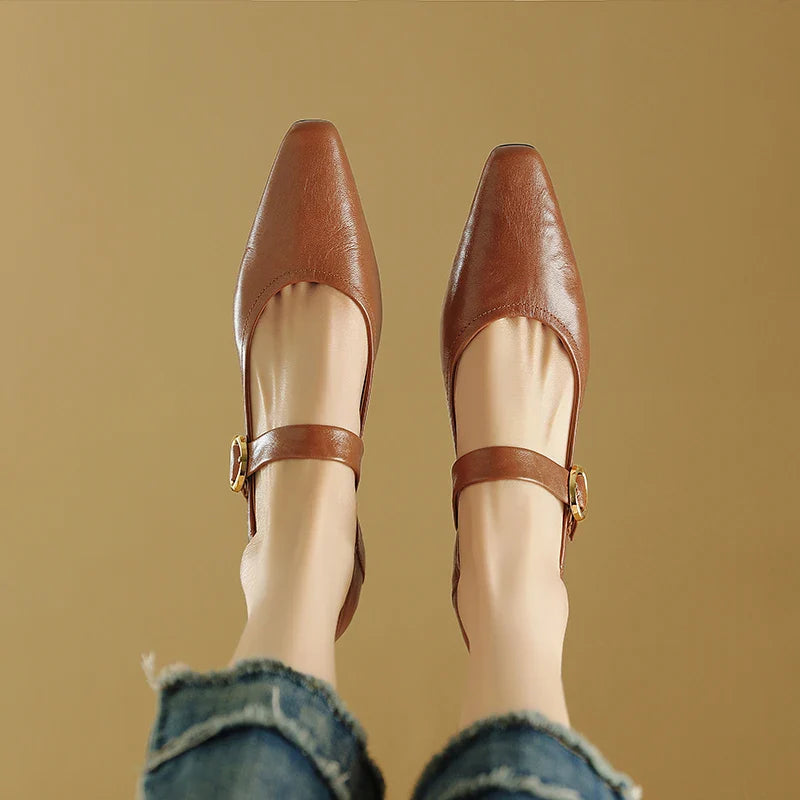 Anna-Berg | Merlot Leather Heels
