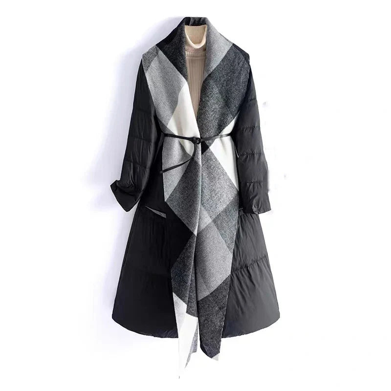 Anna-Berg | Down Coat, Wool Panel
