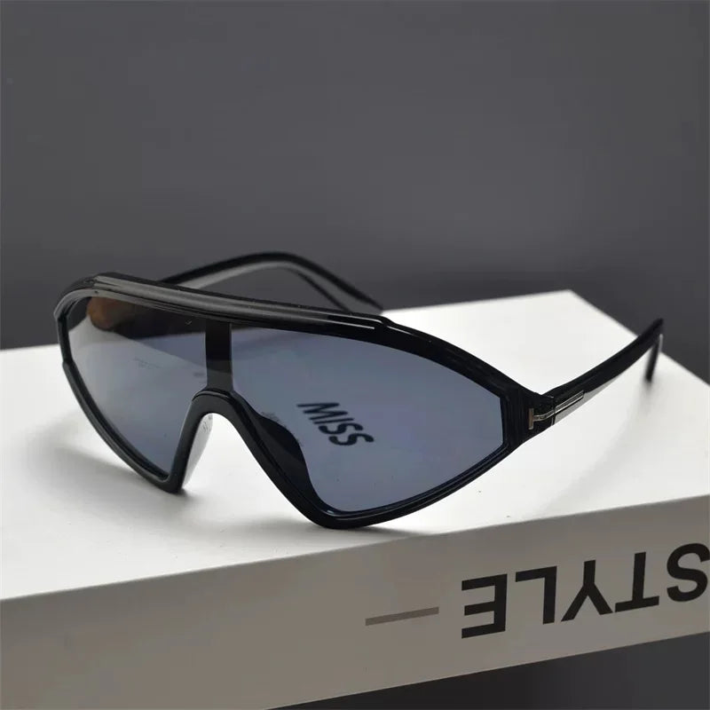 Anna-Berg | Black Angled Acetate Sunglasses