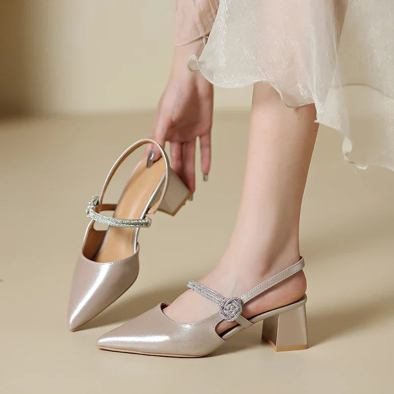 Anna-Berg | Elegant Pointed Toe Leather Heels