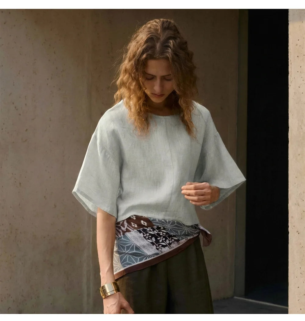 Anna-Berg | Flared-Sleeve Linen Pullover