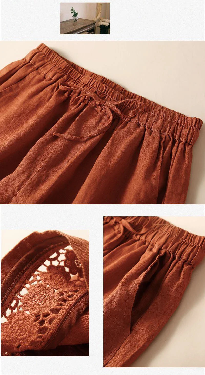 Anna-Berg | Embroidered Linen Shorts