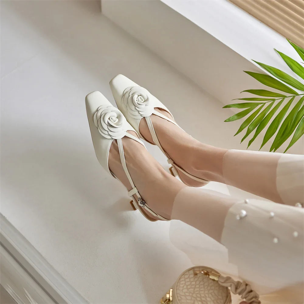 Anna-Berg | Genuine Leather Slingback Heels