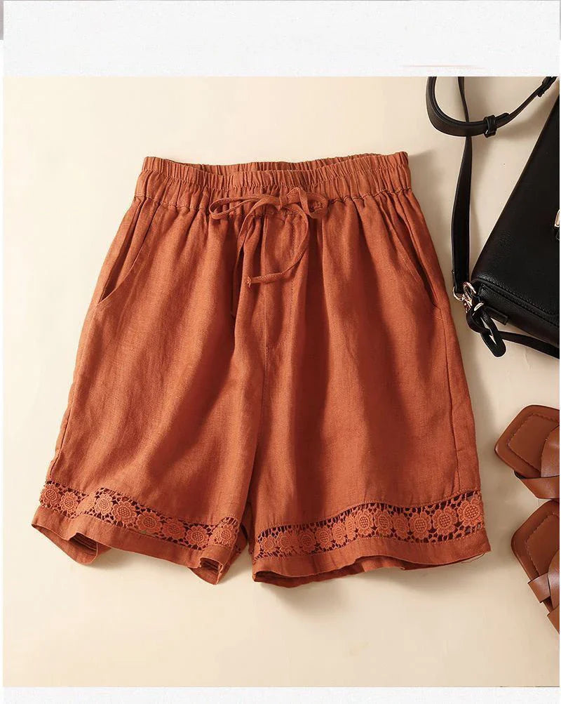 Anna-Berg | Embroidered Linen Shorts