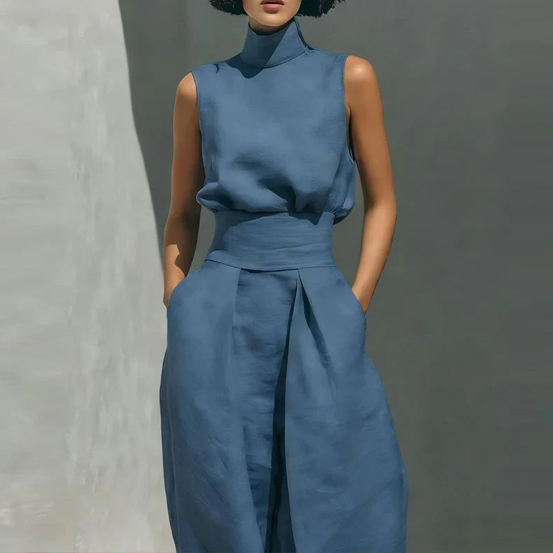 Anna-Berg | Sandstone Relaxed Fit Linen Two-Piece Set