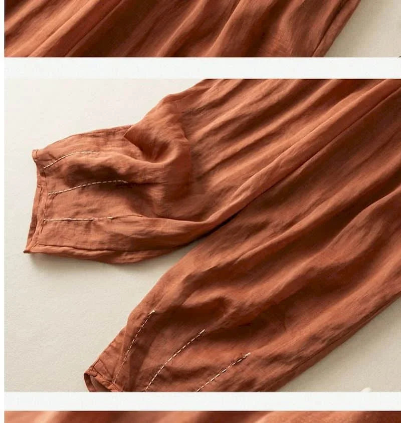 Anna-Berg | Natural High-Waist Wide-Leg Linen Pants