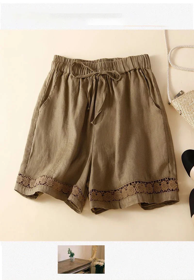 Anna-Berg | Embroidered Linen Shorts