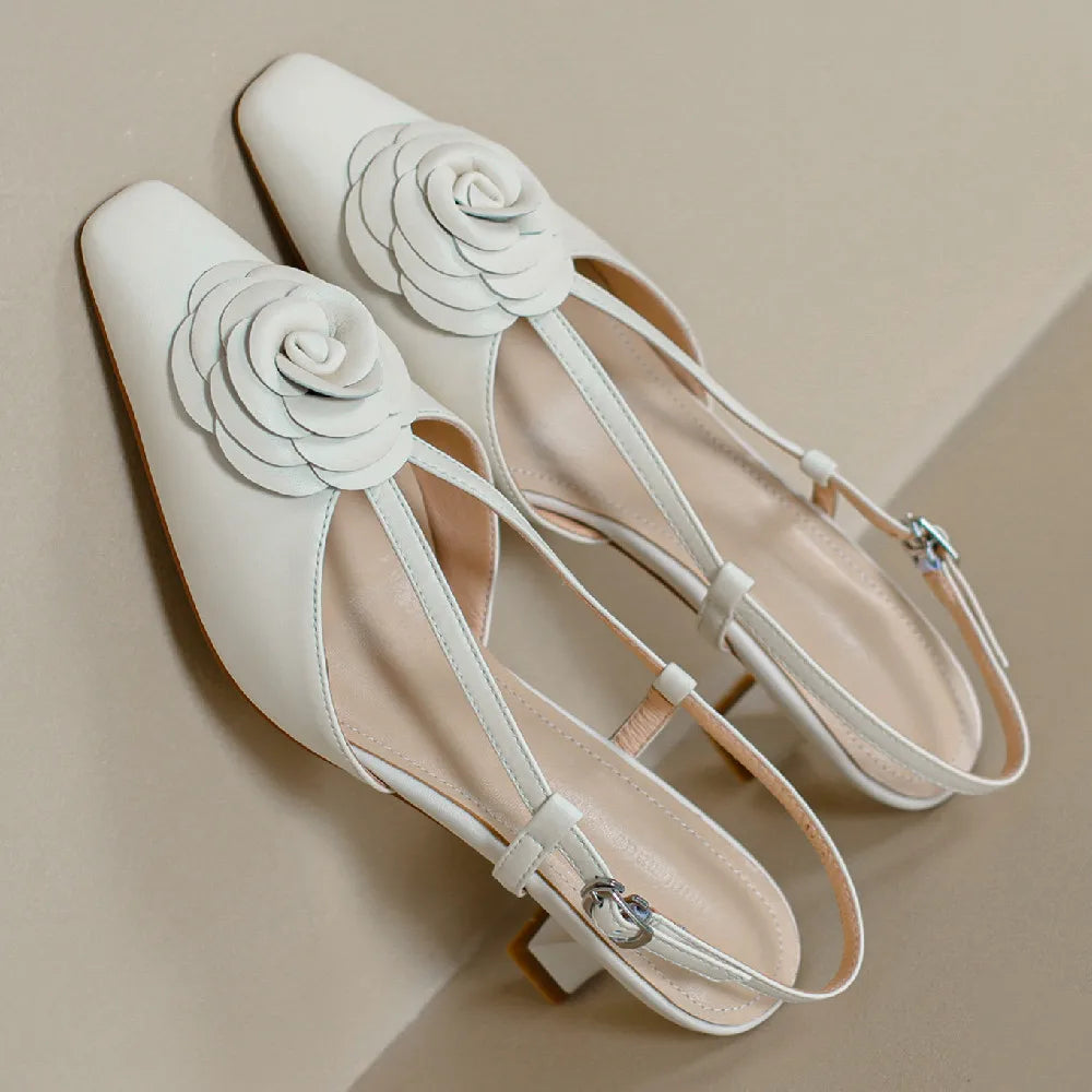 Anna-Berg | Genuine Leather Slingback Heels