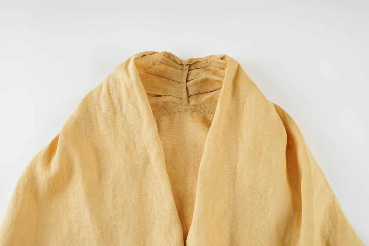 Anna-Berg | Natural Draped Linen Vest