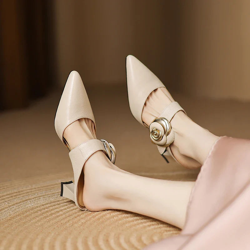 Anna-Berg | Garnet Leather Heels