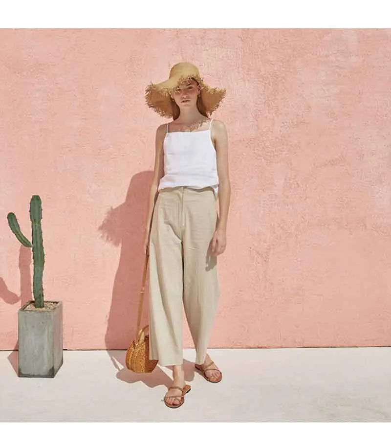 Anna-Berg | Satin-Strap Linen Cami