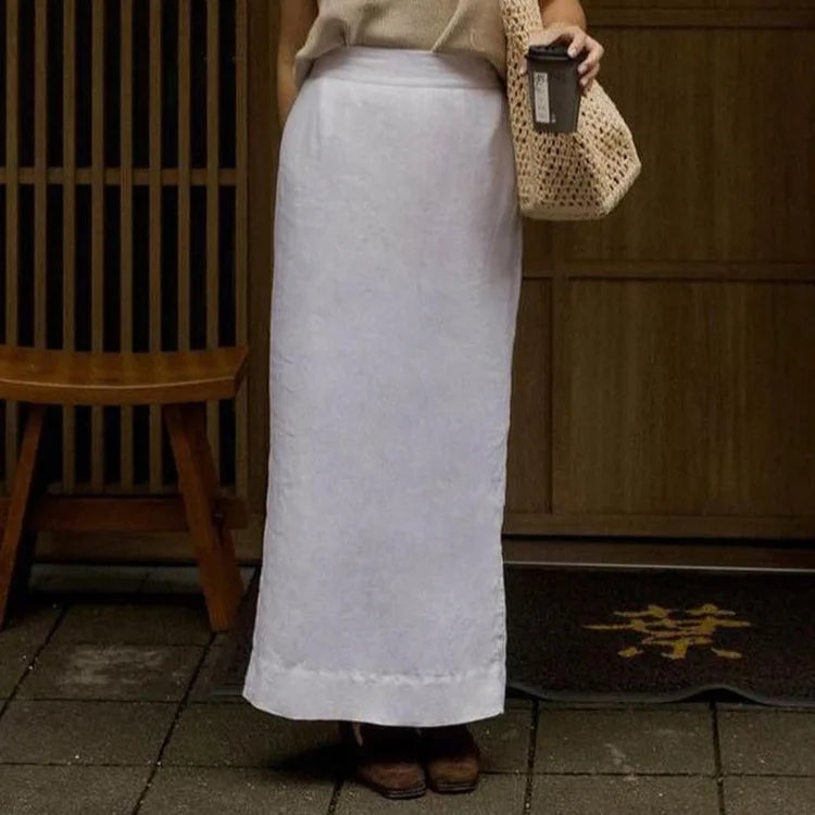 Anna-Berg | Natural Boxy Cropped Linen Top