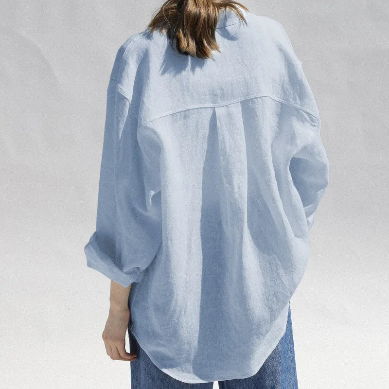 Anna-Berg | Oversized Button-Up Linen Blouse