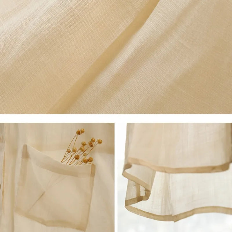 Anna-Berg | Natural Sheer Oversized Ramie Shirt