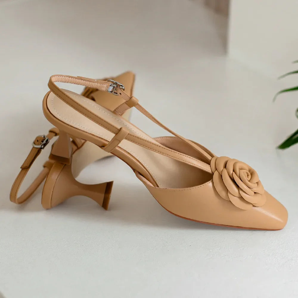 Anna-Berg | Genuine Leather Slingback Heels