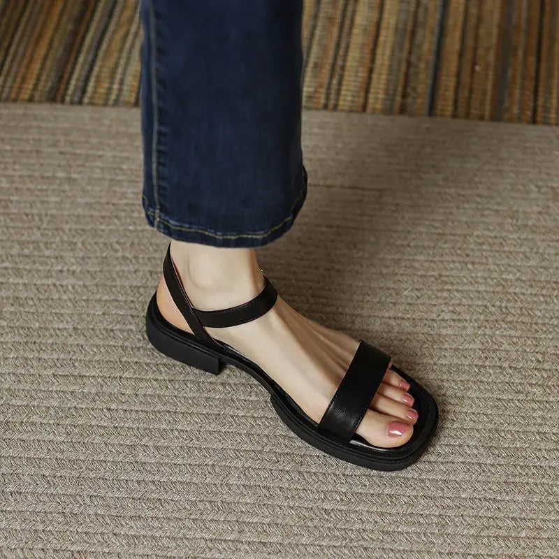 Anna-Berg | Flowing Vegan Leather Sandals for Effortless Elegance