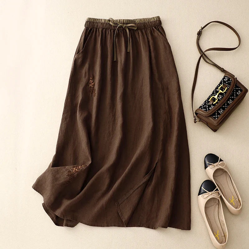 Anna-Berg | High-Waist Linen Skirt