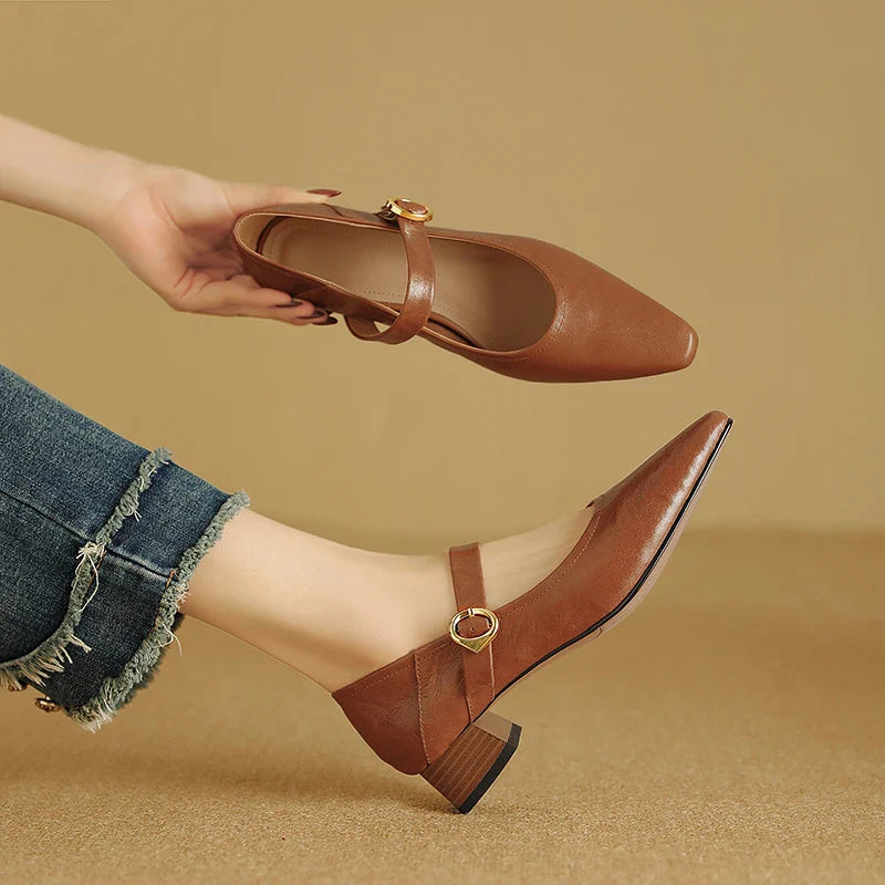 Anna-Berg | Merlot Leather Heels