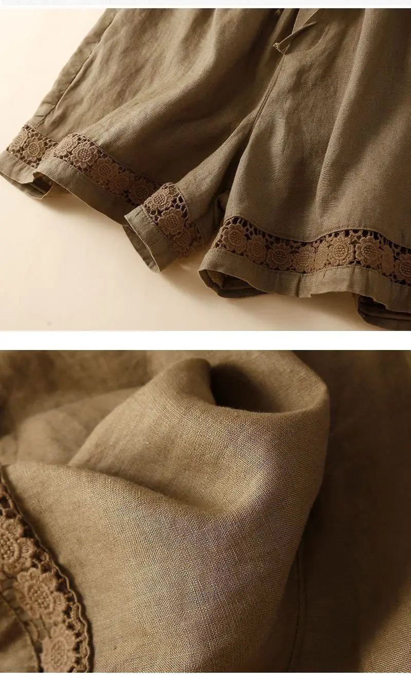Anna-Berg | Embroidered Linen Shorts