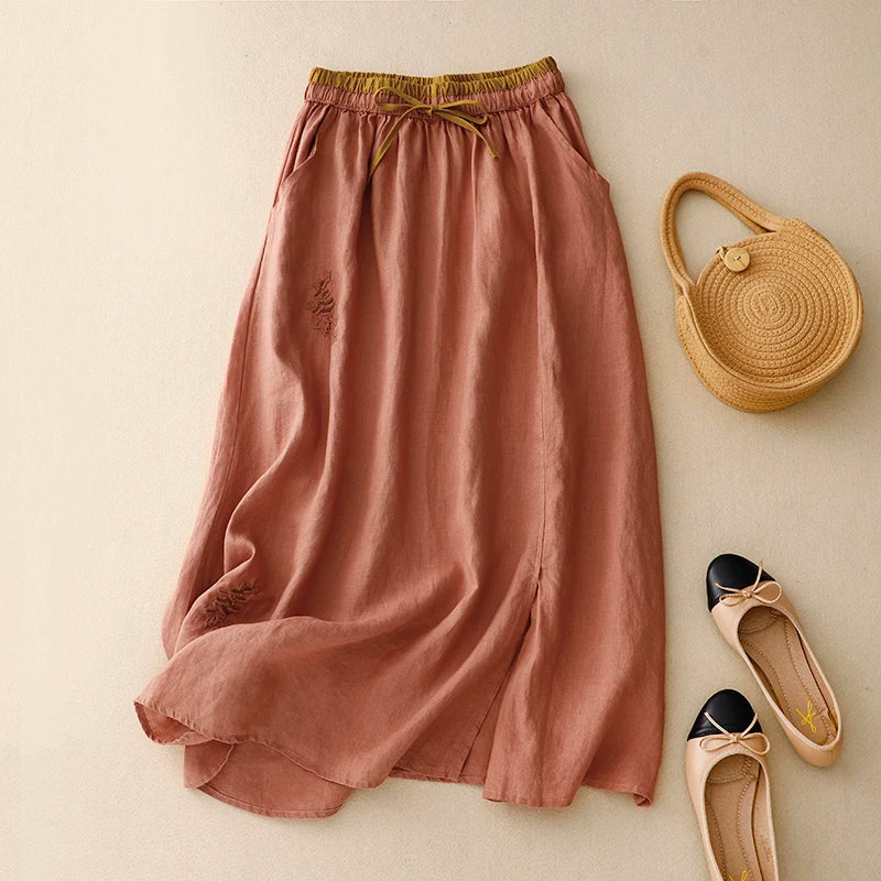 Anna-Berg | High-Waist Linen Skirt