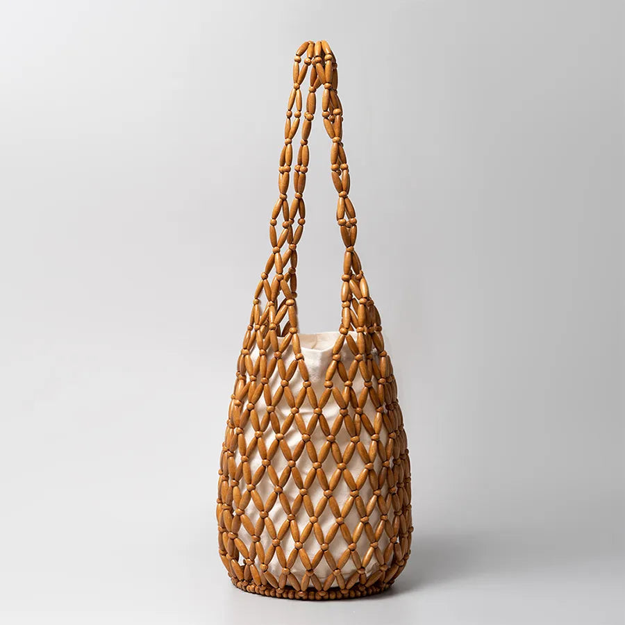 Anna-Berg | Natural Netted Cotton Beach Bag