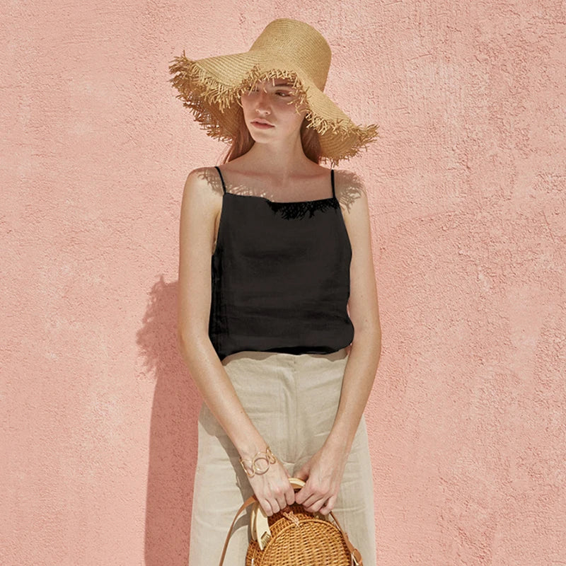 Anna-Berg | Satin-Strap Linen Cami