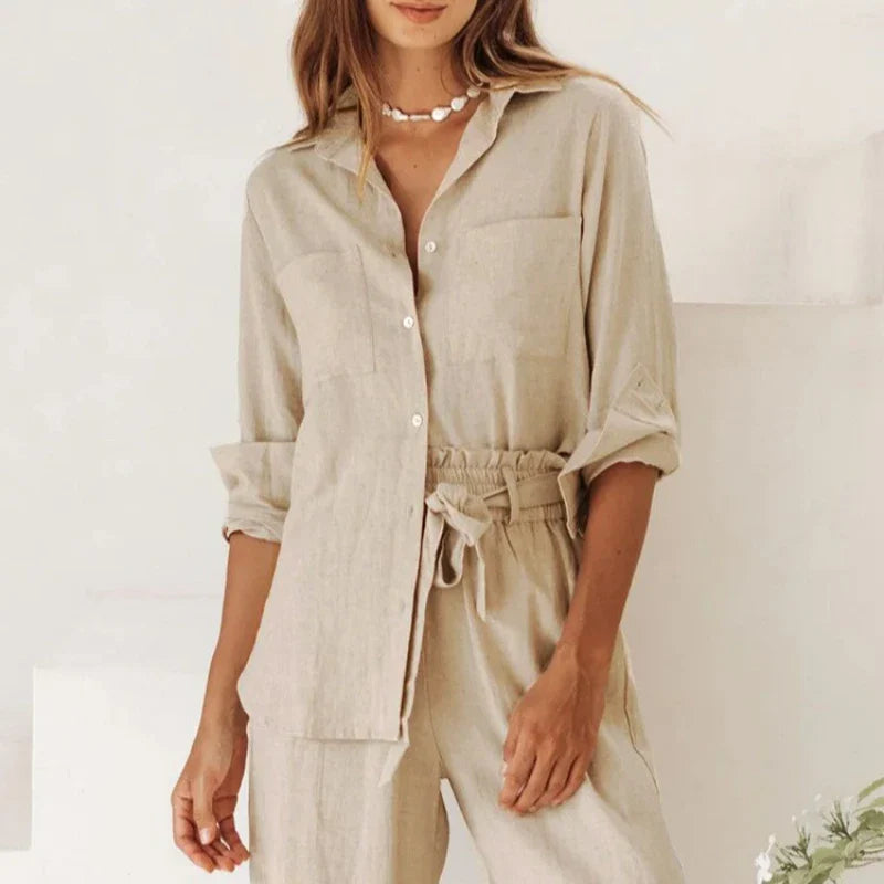 Anna-Berg | Oversized Patch-Pocket Linen Shirt