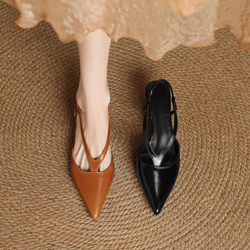 Anna-Berg | Slingback Heels in Leather