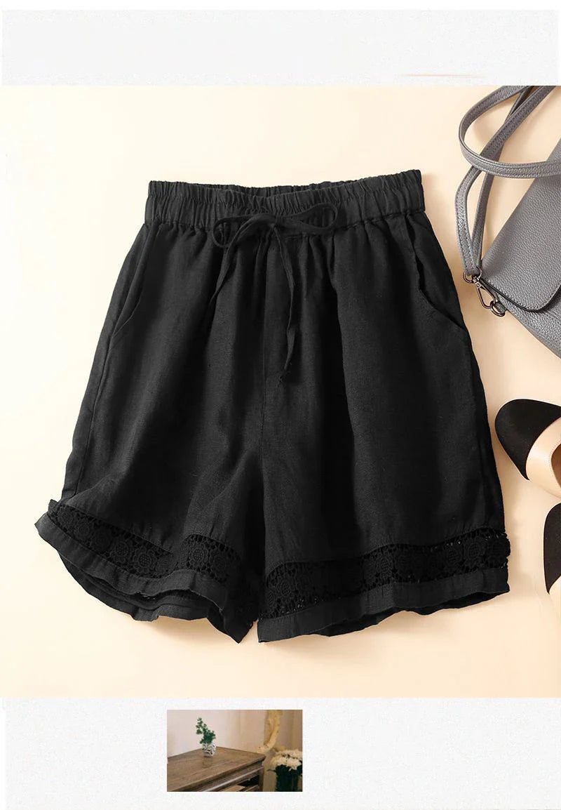 Anna-Berg | Embroidered Linen Shorts
