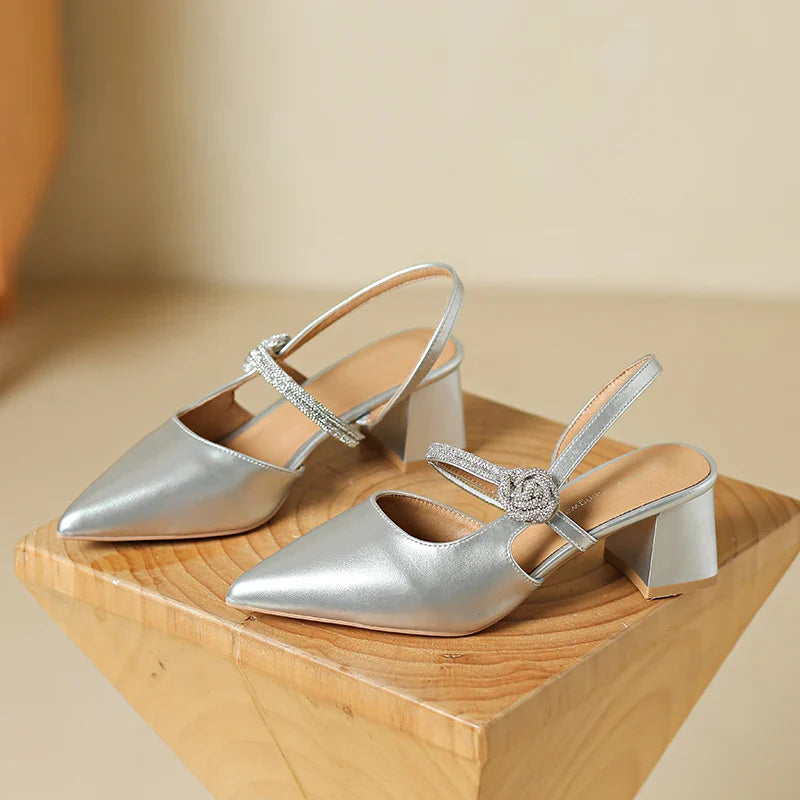 Anna-Berg | Elegant Pointed Toe Leather Heels