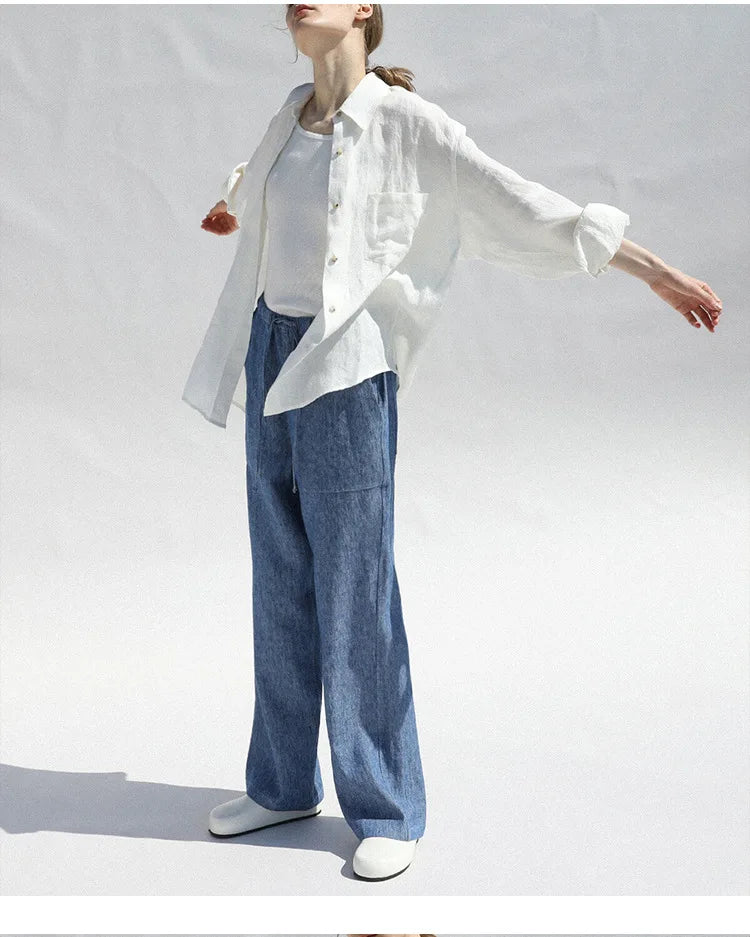 Anna-Berg | Oversized Button-Up Linen Blouse
