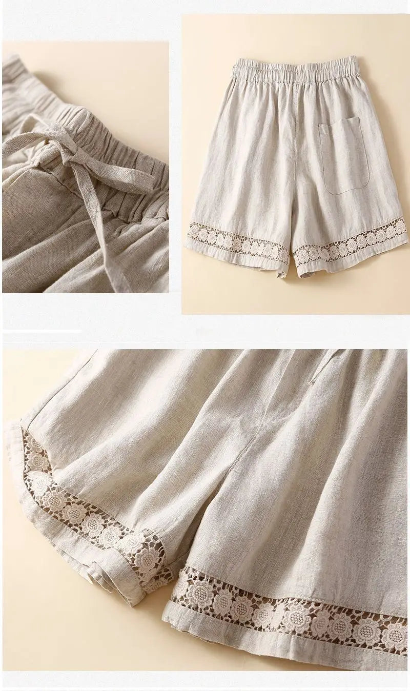 Anna-Berg | Embroidered Linen Shorts