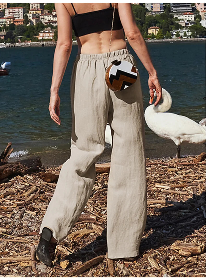 Anna-Berg | Sand Wide-Leg Linen Pant