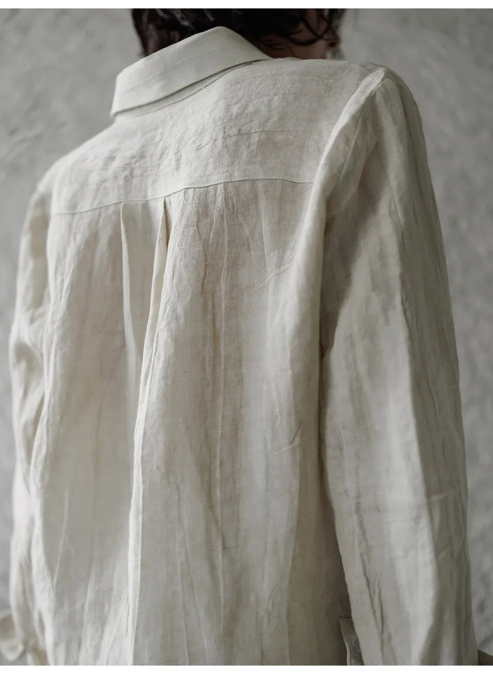 Anna-Berg | Pleated Button-Up Linen Shirt