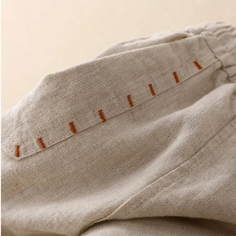 Anna-Berg | Black Drawstring Wide-Leg Cotton Pant