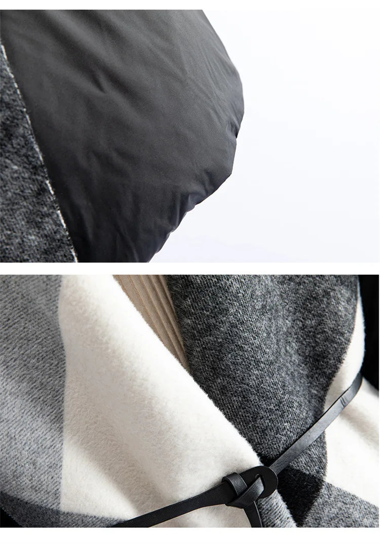 Anna-Berg | Down Coat, Wool Panel