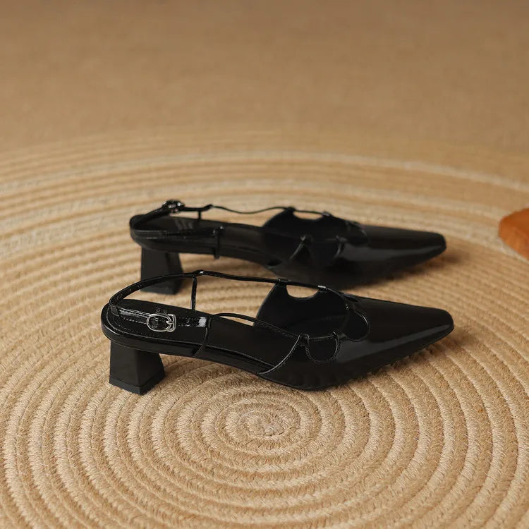 Anna-Berg | Genuine Leather Slingback Heels