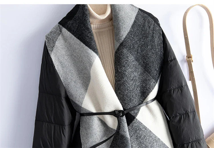 Anna-Berg | Down Coat, Wool Panel