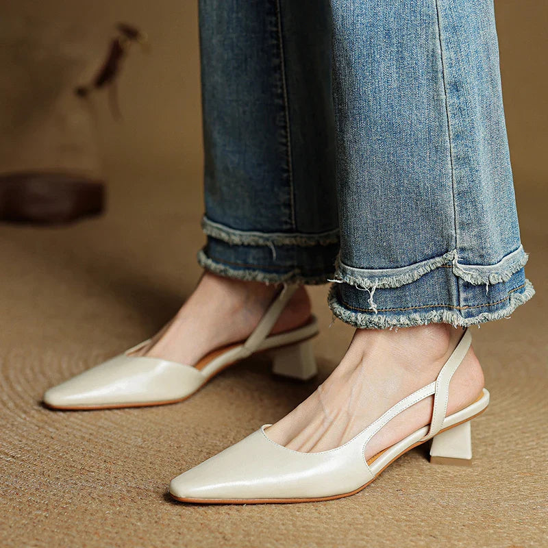 Anna-Berg | Leather Slingback Heels
