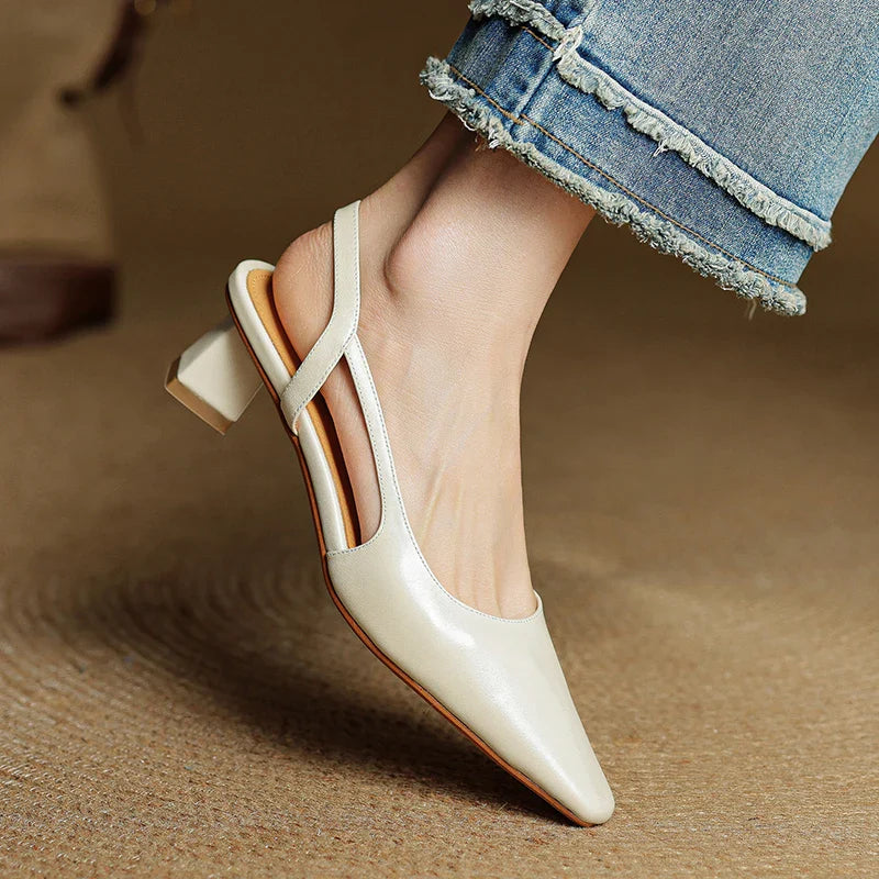 Anna-Berg | Leather Slingback Heels