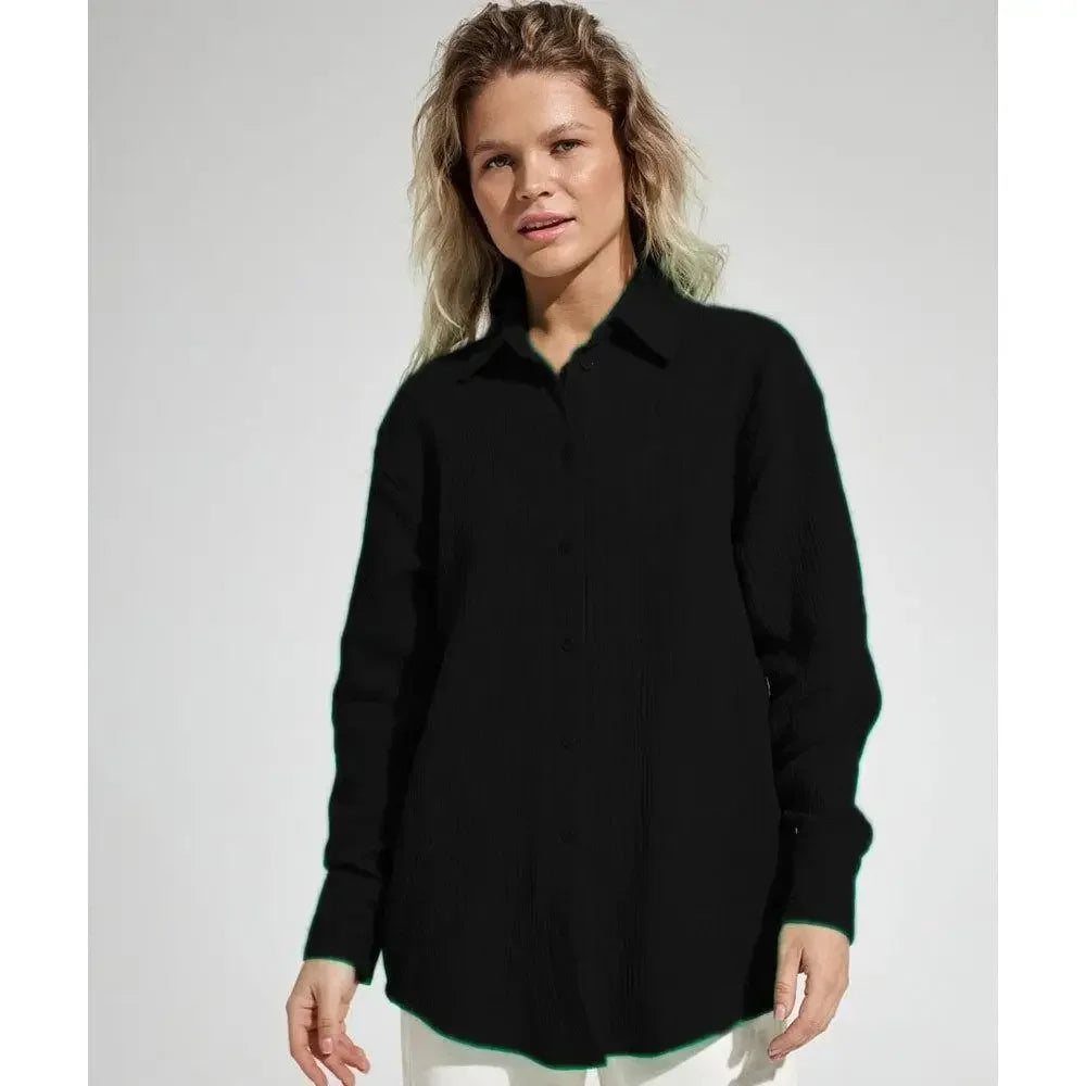 Anna-Berg | White Short-Sleeve Button-Up Cotton Shirt