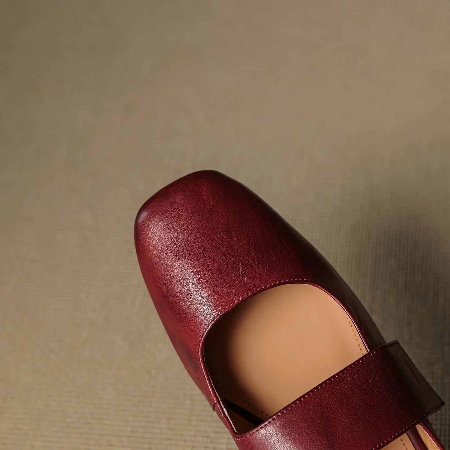 Anna-Berg | Black Square Toe Chunky Heel Leather Mules