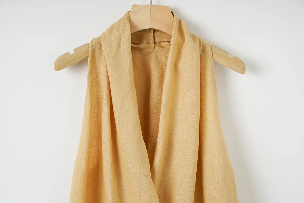 Anna-Berg | Natural Draped Linen Vest