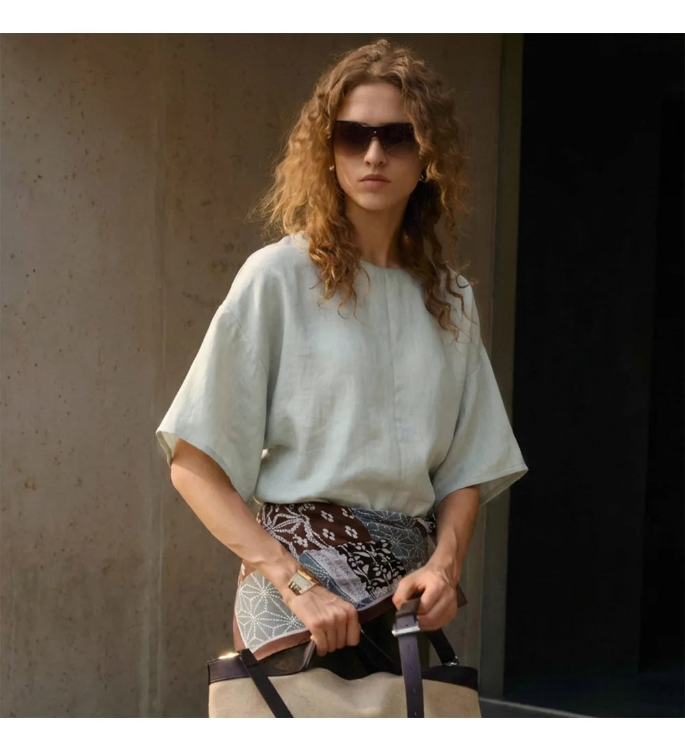 Anna-Berg | Flared-Sleeve Linen Pullover