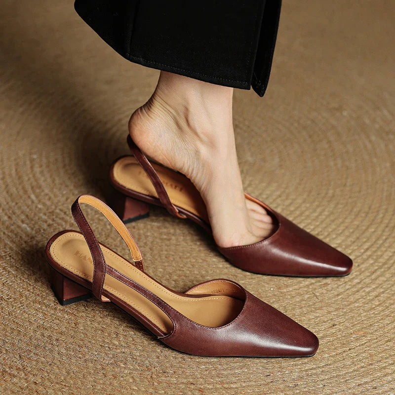 Anna-Berg | Leather Slingback Heels