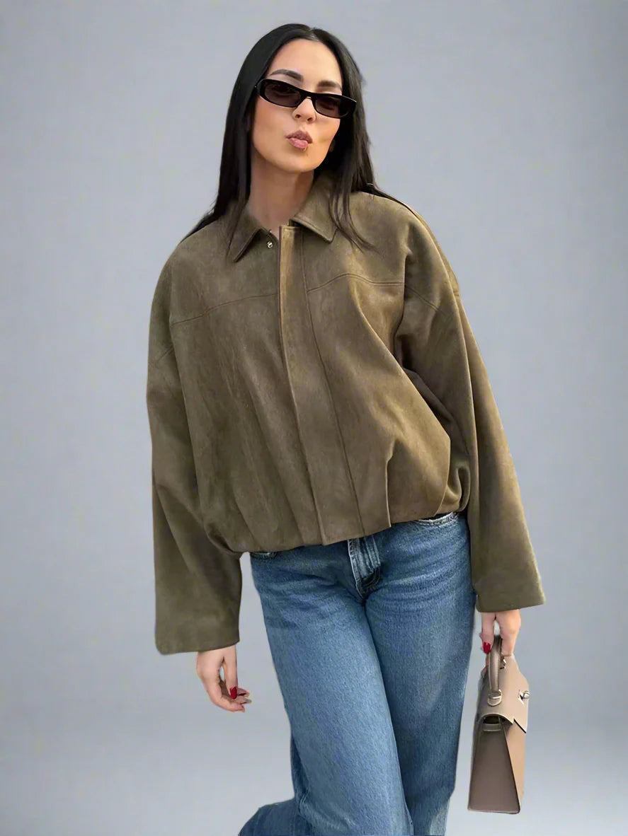 Anna-Berg | Women's Suede Bomber